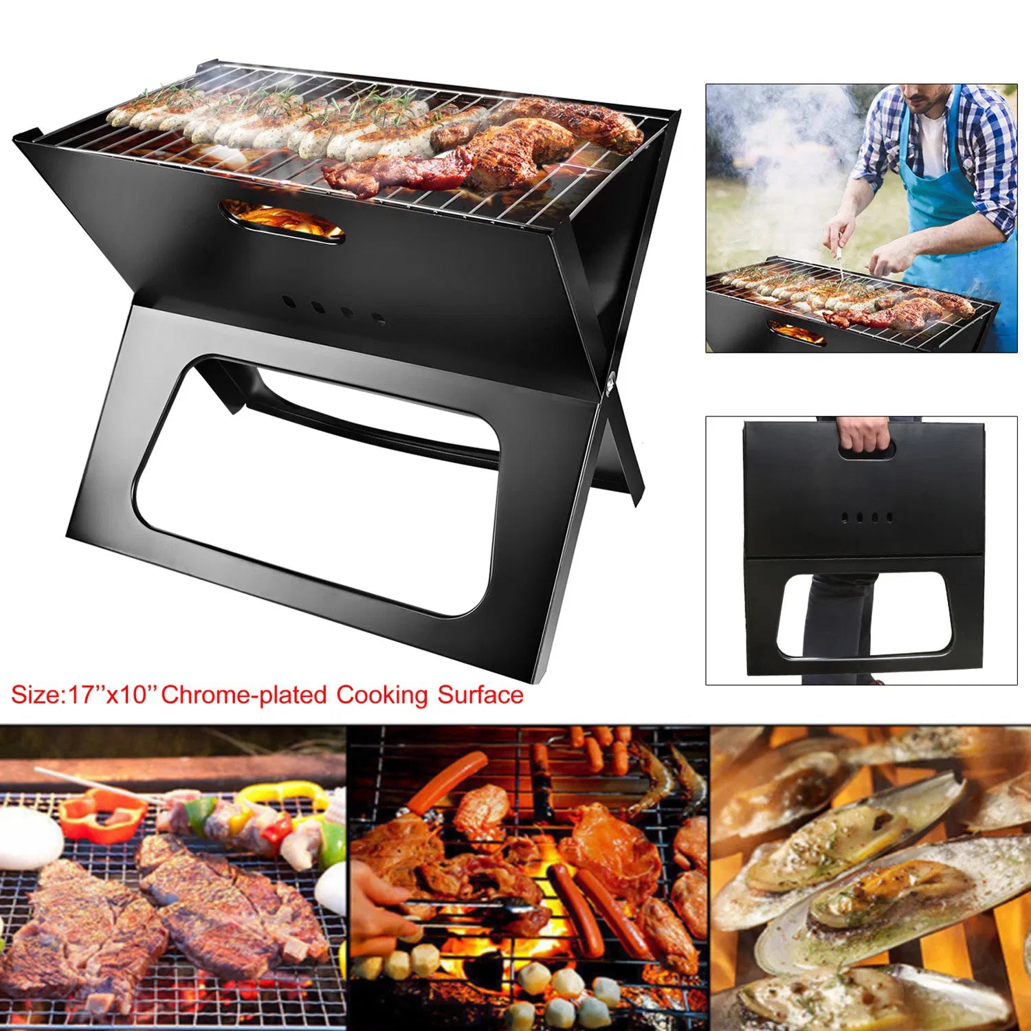 Portable Foldable BBQ Grill for Camping Travel use